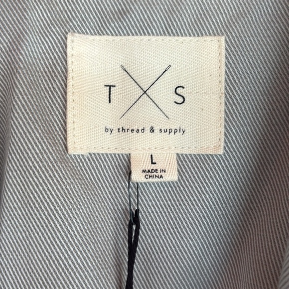 NWT Thread & Supply women’s cotton blend Gray Textured Fabric jacket Large - Picture 5 of 8